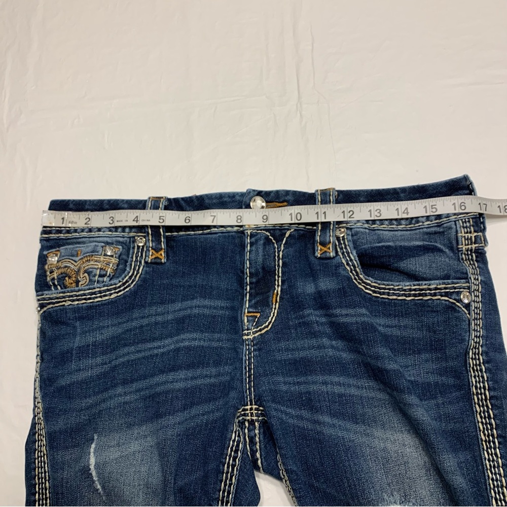 Rock Revival Boris Skinny Embroidered Distressed Skinny Jeans Women’s 30 - Picture 8 of 12